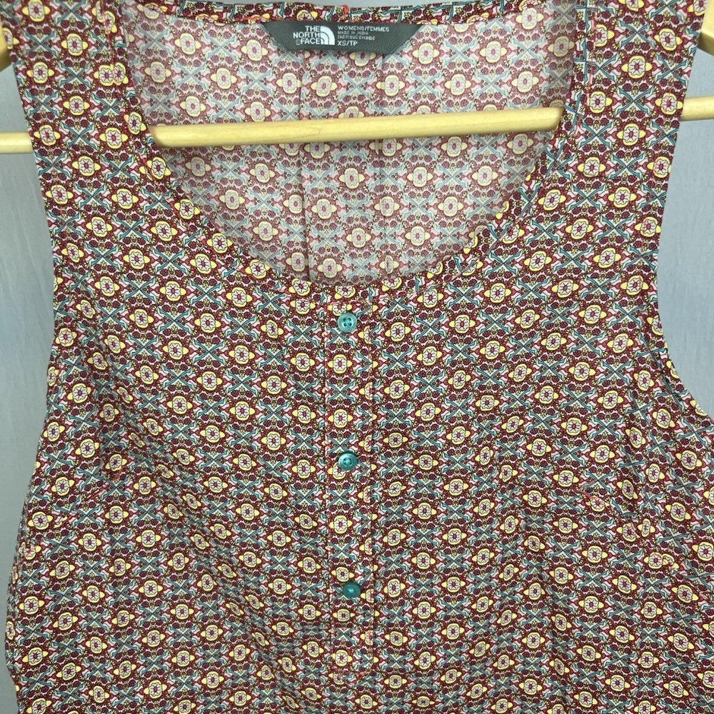 The North Face Sleeveless Top Ditzy Florals SZ‎ XS Hike Camping Outdoor Gorpcore - Picture 2 of 7
